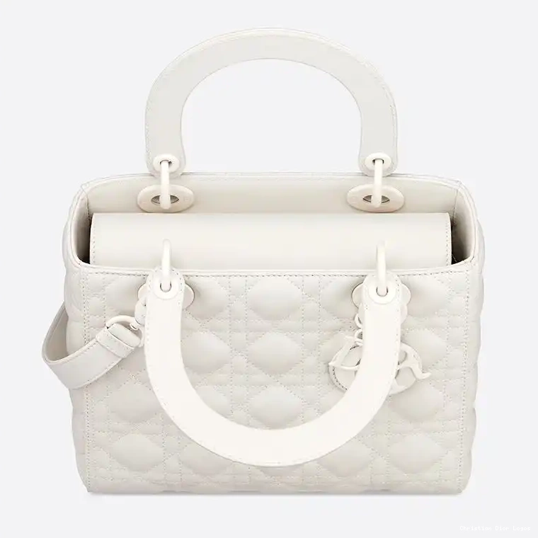 Cheap Calfskin Cannage Lady Dior Ultramatte Medium Bag White 0405 Luxury